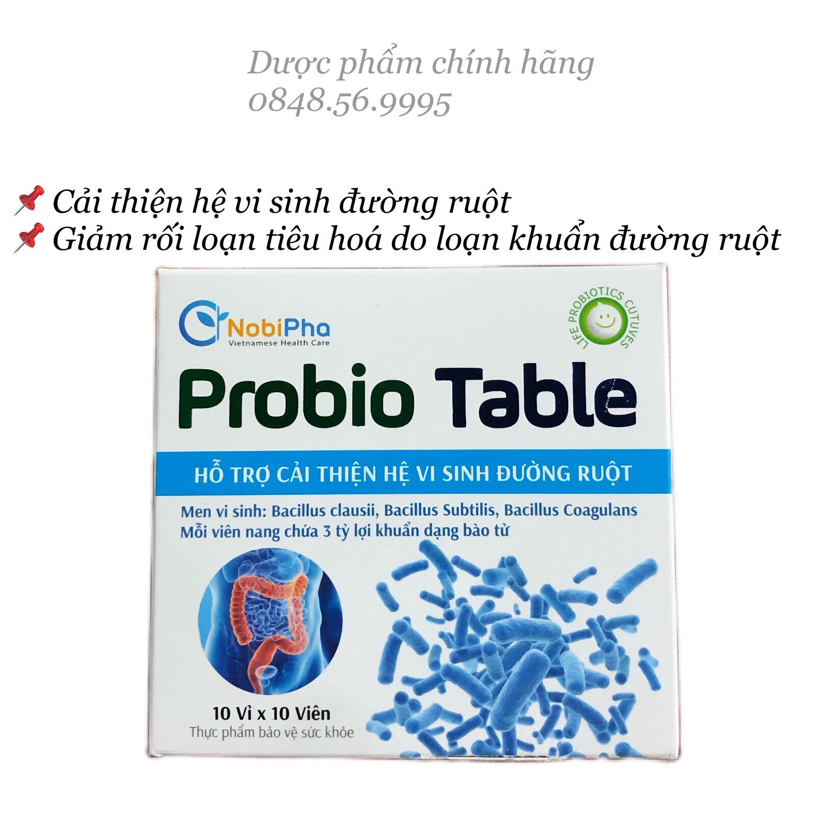 MEN VI SINH Probio Table hộp 100 viên - Bổ sung lợi khuẩn