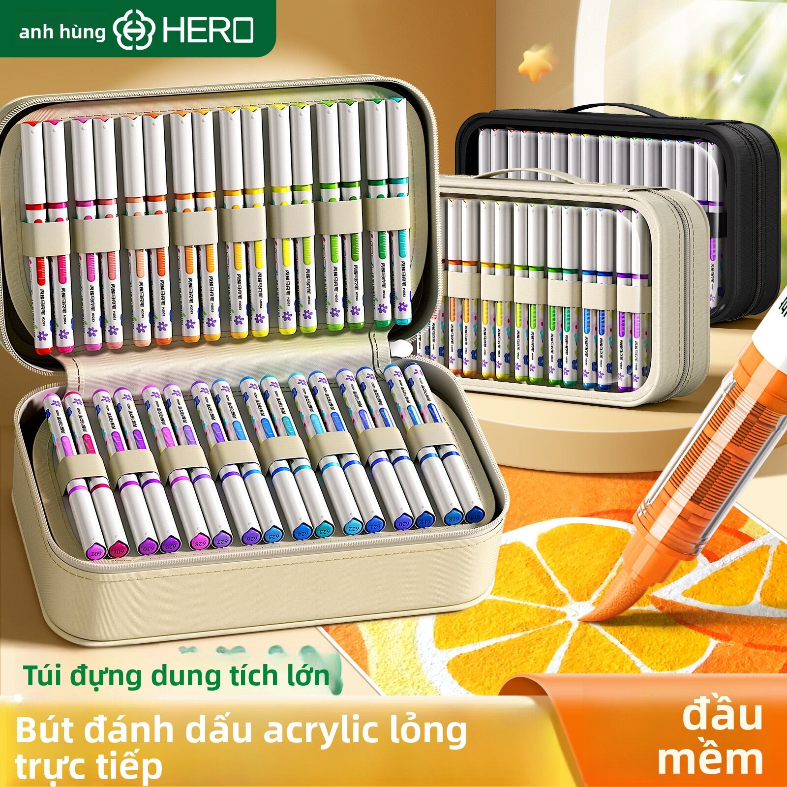 HERO | Non-Transparent & Layerable Soft-Tip Marker for Elementary School Students - Thương hiệu HERO Giá 354,000 Đồng*Miễn phí vận chuyển