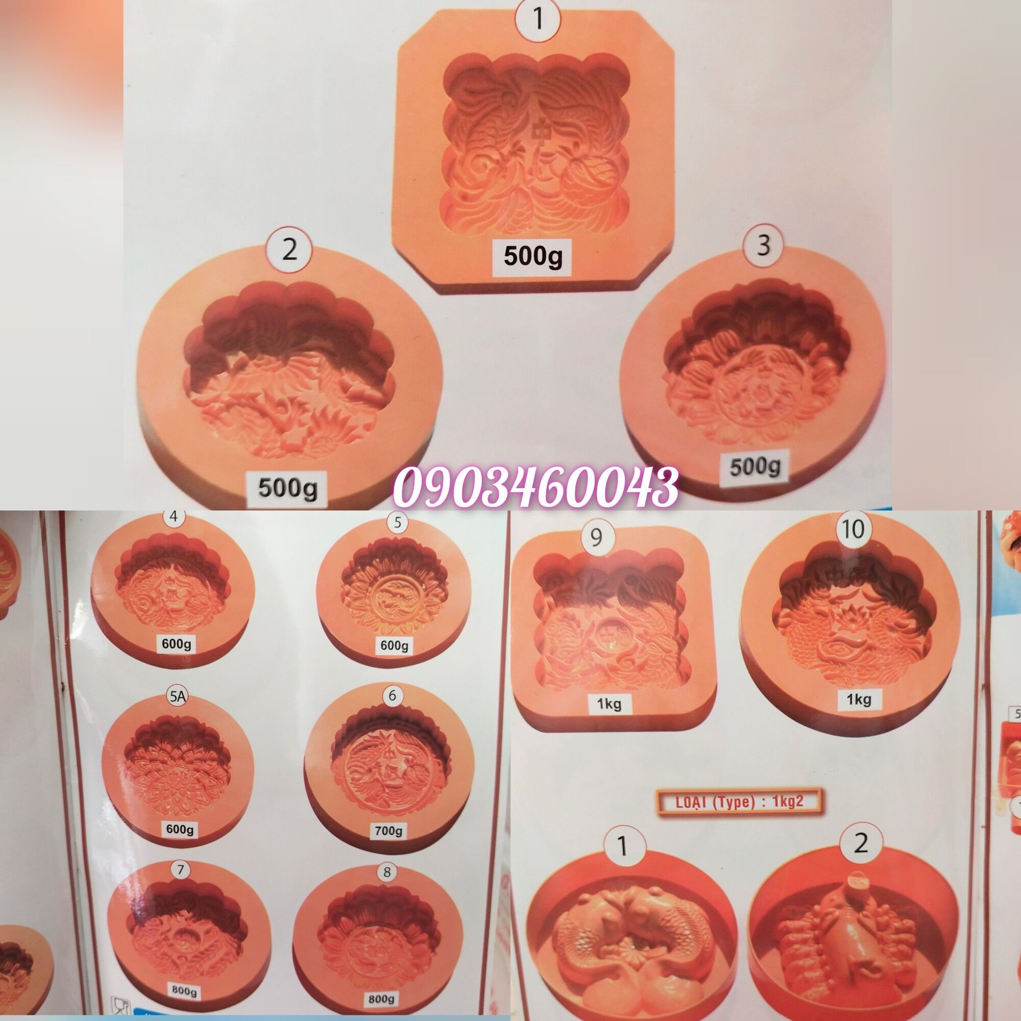 Khuôn bánh trung thu đại nhận 500g,600g,700,800,1kg ,1,2kg
