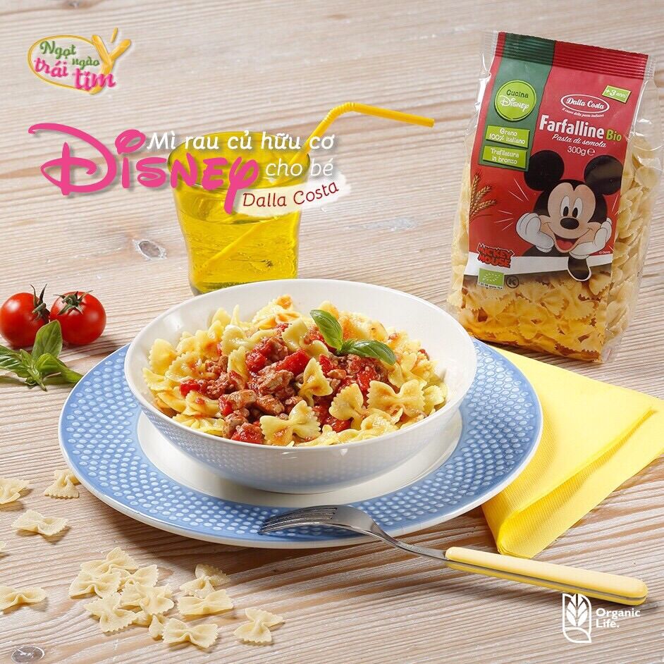 [ Tách lẻ 100g ] Nui nơ hữu cơ cho bé Dalla Costa