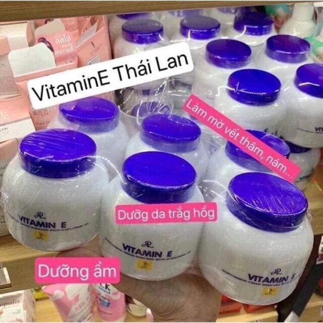 Kem Vitamin E Aron dưỡng ẩm, trắng da Thái Lan 200g