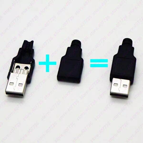Bộ 2 Jack đực USB type A chế cáp sạc