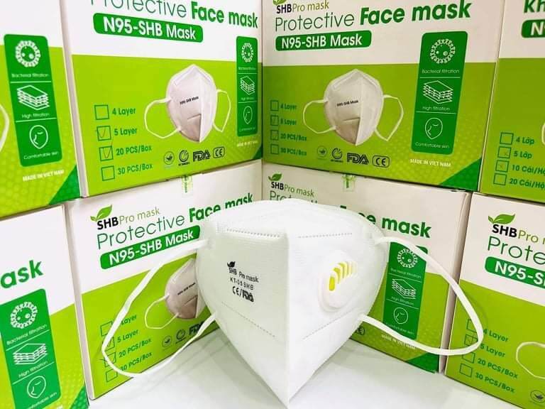 Khẩu trang n95 - shb mask có van hộp 10 cái.
