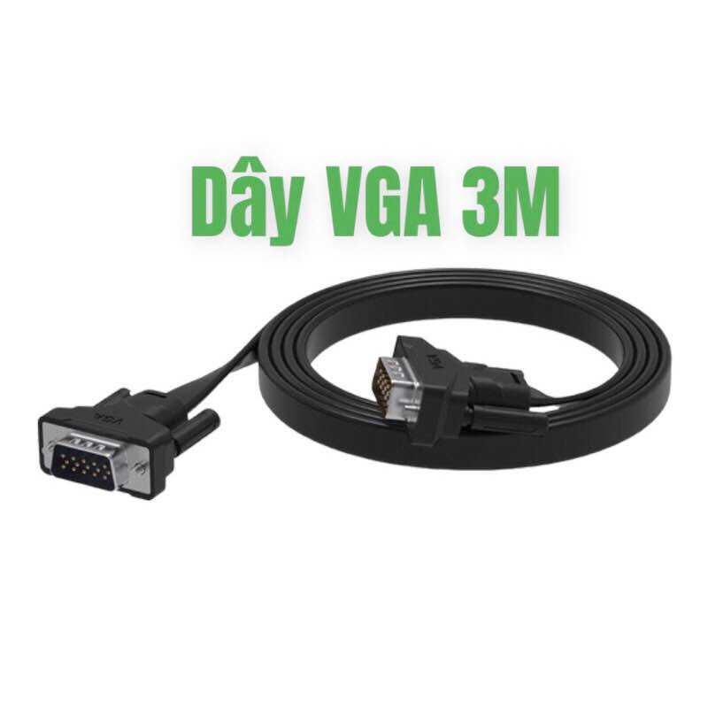 Dây cap vga 3m hàng chuẩn 3+6 chất lượng cao - cáp 2 đầu vga đực xin tốt chống nhiễu