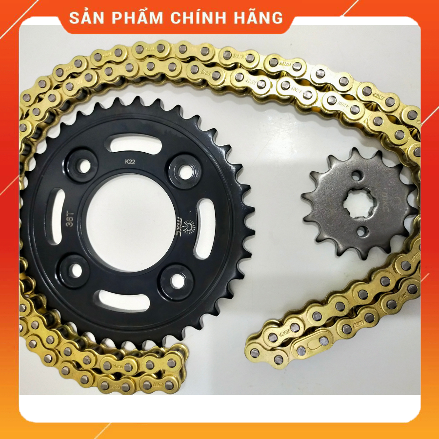 Nhông sên dĩa wave rs, wave alpha, wave s100,.. nhông dĩa đen - sên vàng