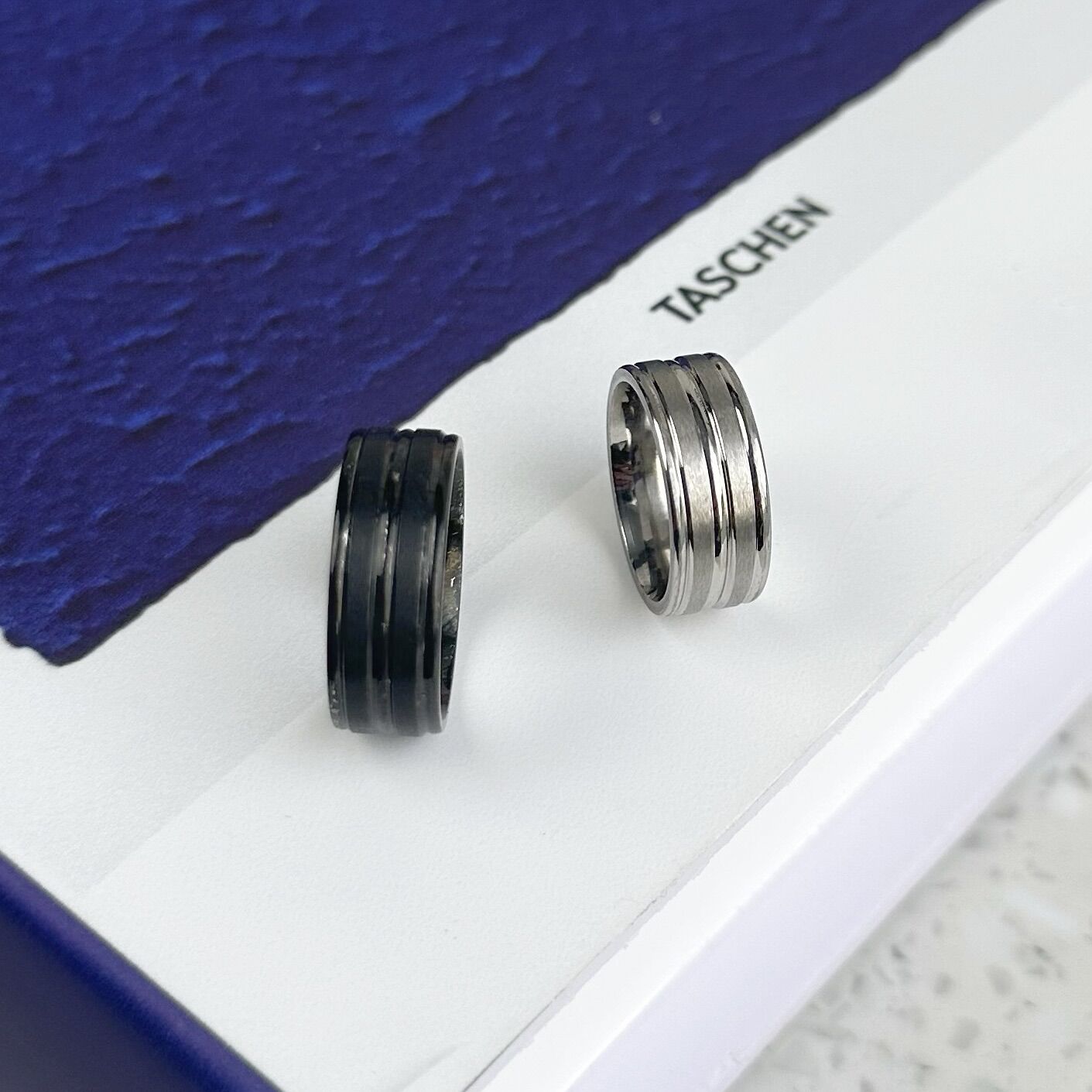 NHẪN 2 LINE THÉP TITAN KHÔNG GỈ