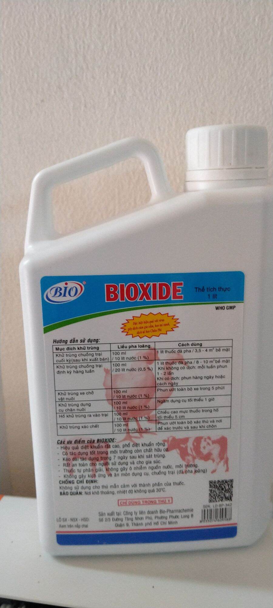 sát trùng chuồng có thú nuôi , diệt khuẩn vi trùng bioxide 1lít