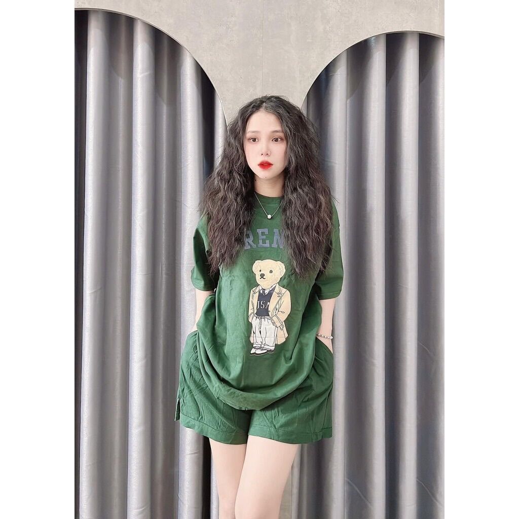Set bộ đùi chất cotton - gấu mặt véo