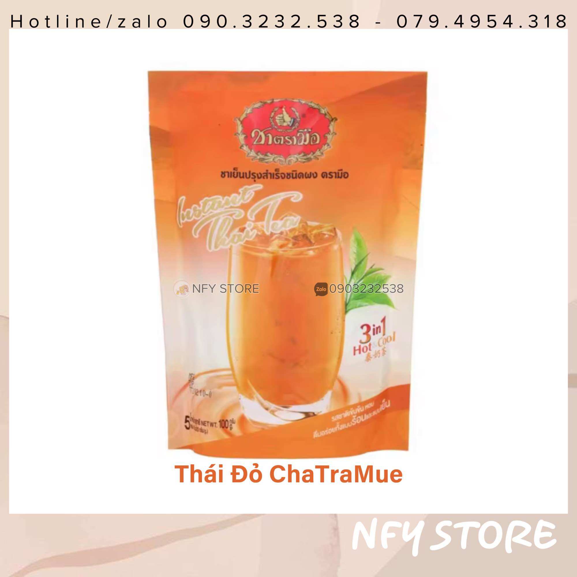 [hàng Thái] Trà Sữa Thái Đỏ Chatramue Hoà Tan 3in1 - Túi 5 Gói 100gram