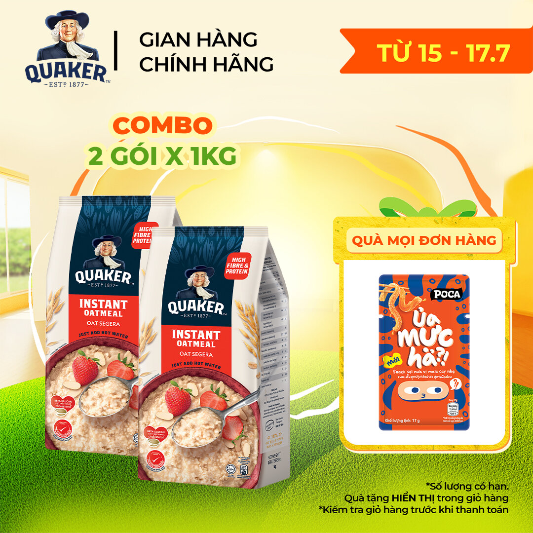 Combo 2 Gói Yến Mạch Ăn Liền QUAKER 1000G - Giàu dinh dưỡng và tốt cho sức khỏe
