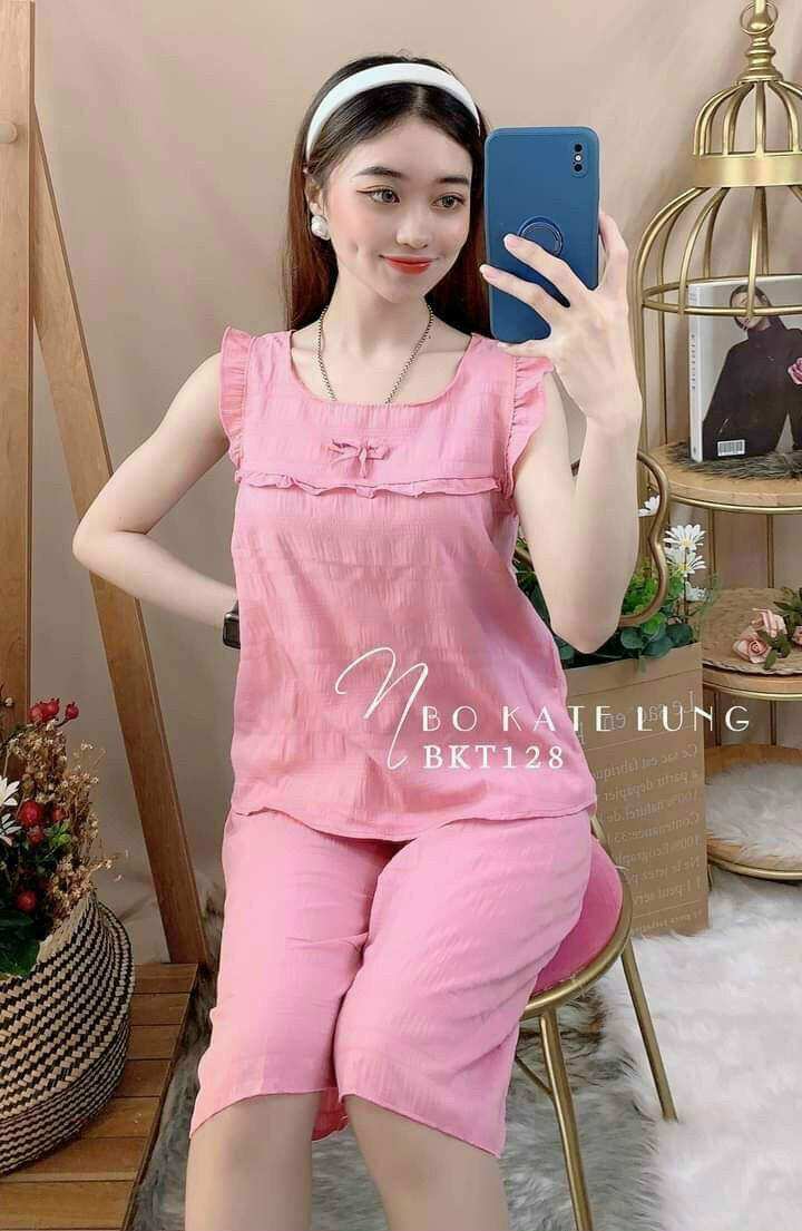 Bộ Lửng Mặc Nhà Vải Đũi Xốp.