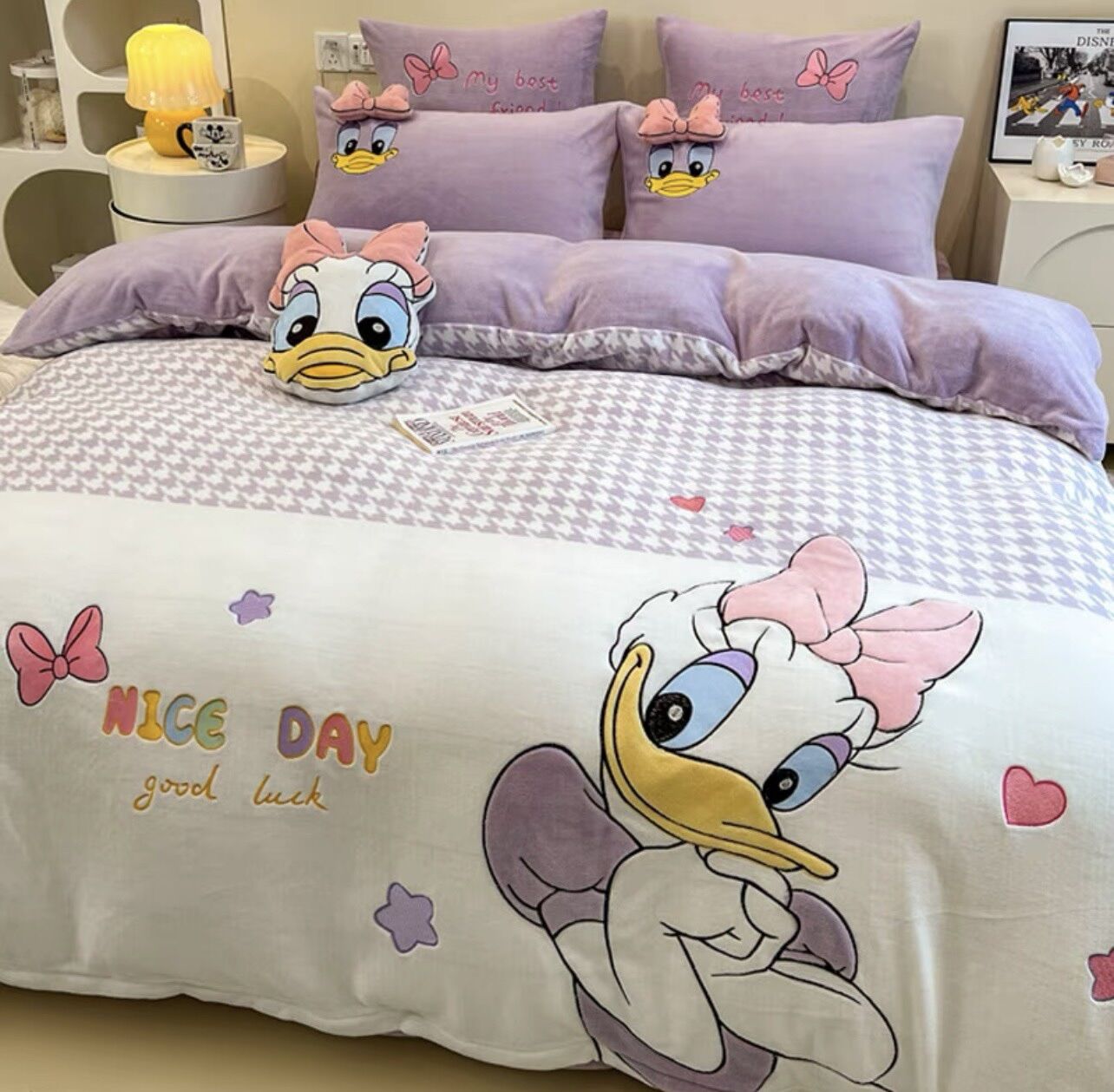 👧🏻Set chăn ga gối nỉ nhung Disney 5 món siêu xinh cho bé 👧🏻Kzzbedding