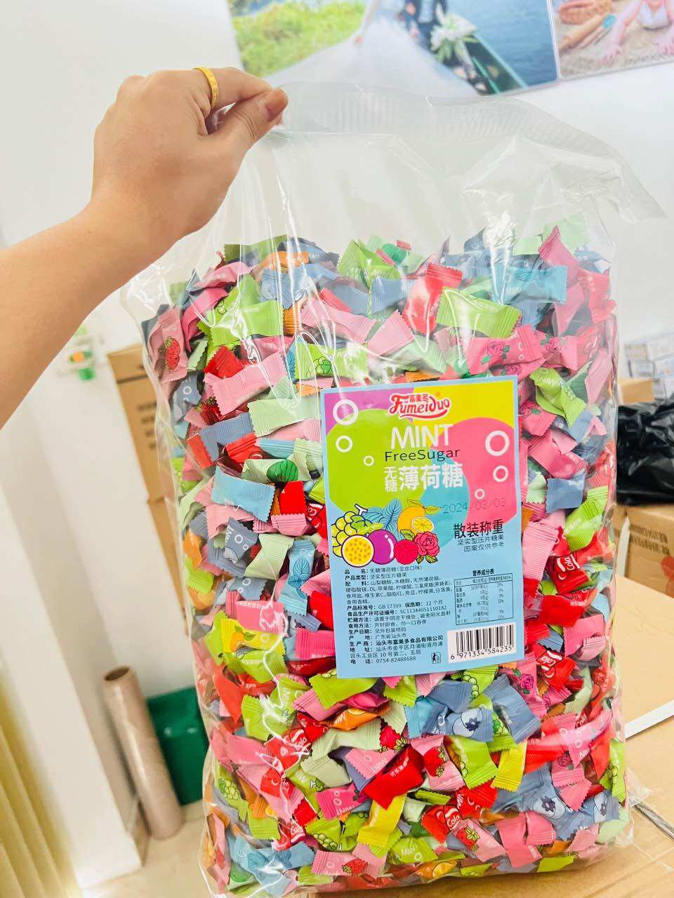 GIÁ SỈ- TÚI 2.5KG ] KẸO C TRÁI CÂY MÃ MINT HOA HỒNG KHÔNG ĐƯỜNG LOẠI NGON