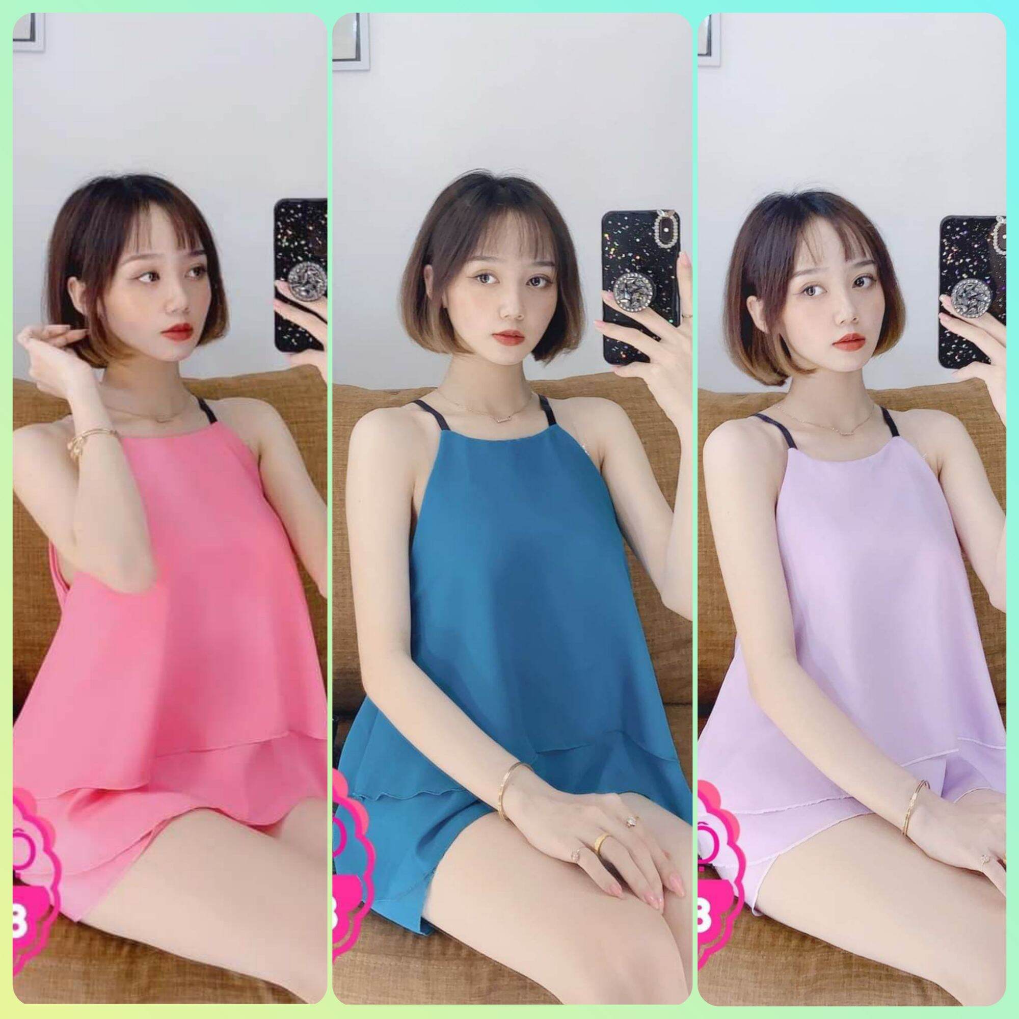 Đồ bộ 2 lớp dễ thương mặc nhà cho nữ - m14