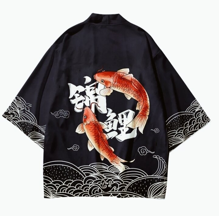 Áo khoác kimono haori cá koi siêu chất hàng cao cấp độc lạ