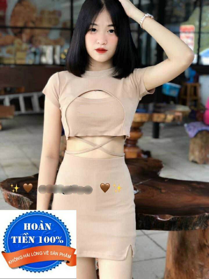 Sét bộ áo chéo eova chân váy sẻ 'thuận nguyễn 💟