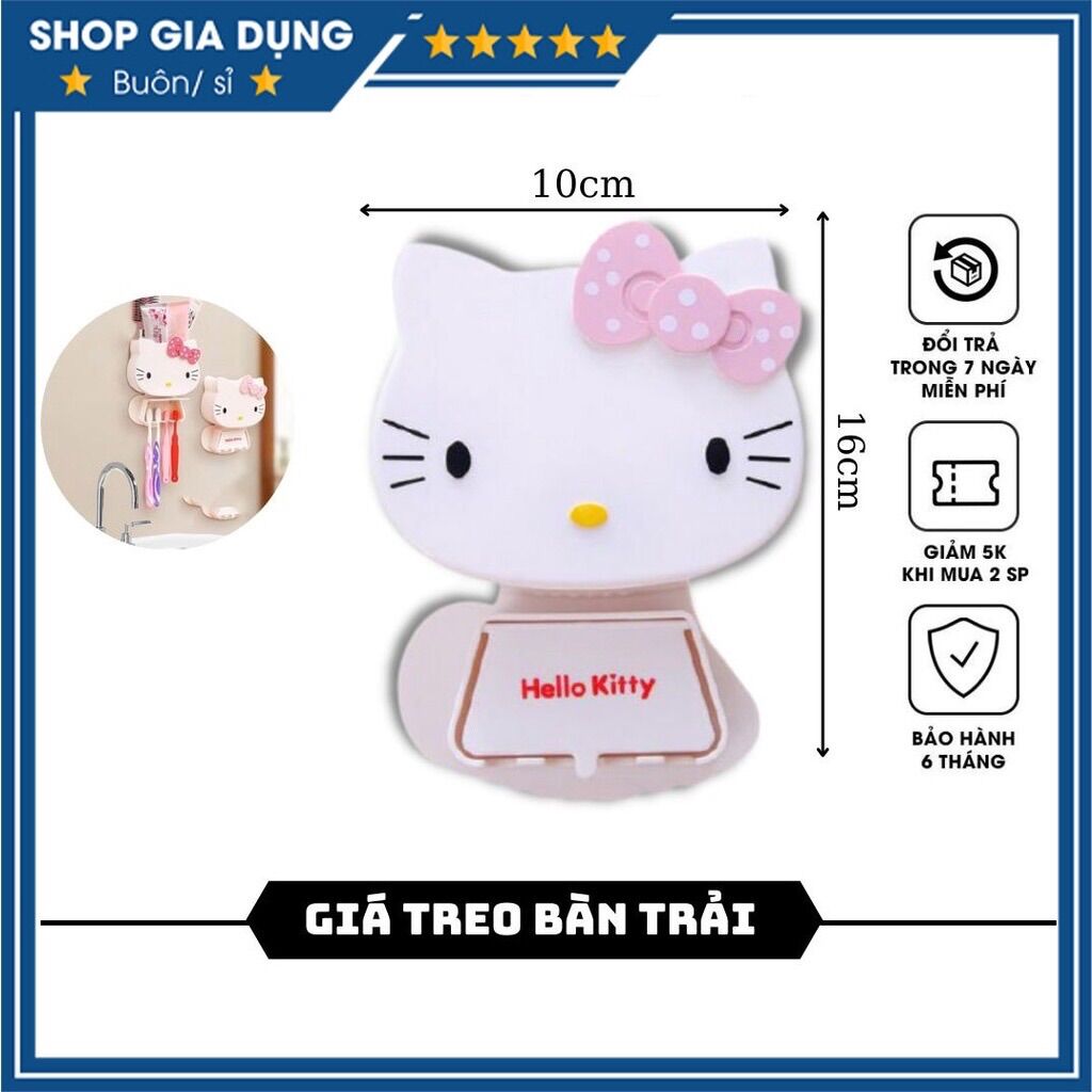 Giá treo bàn chải đựng kem đánh răng hình hello kitty - kệ đựng bàn chải đánh răng chất liệu nhựa pp