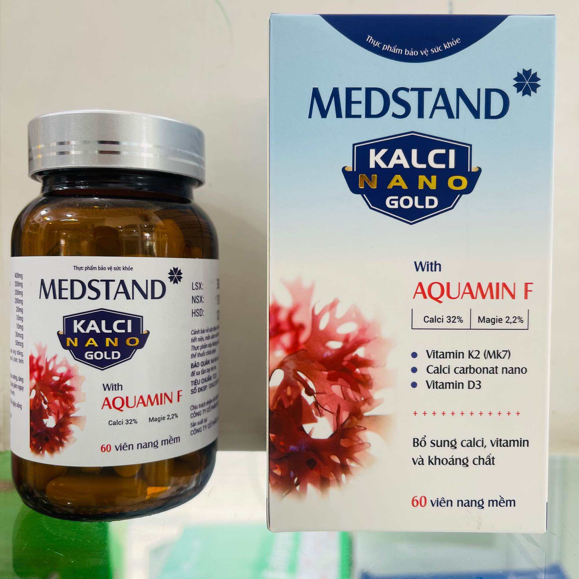 MEDSTAND Kalci Nano Gold hộp - 60 viên - bổ sung vitamin, calci và khoáng chất