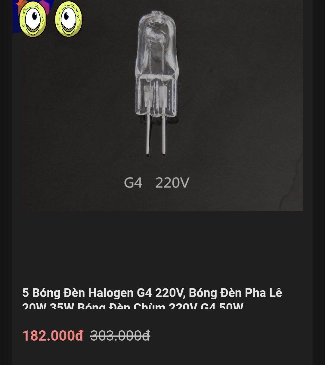 Set 4 Bóng đèn Halogen G4 220v 20w