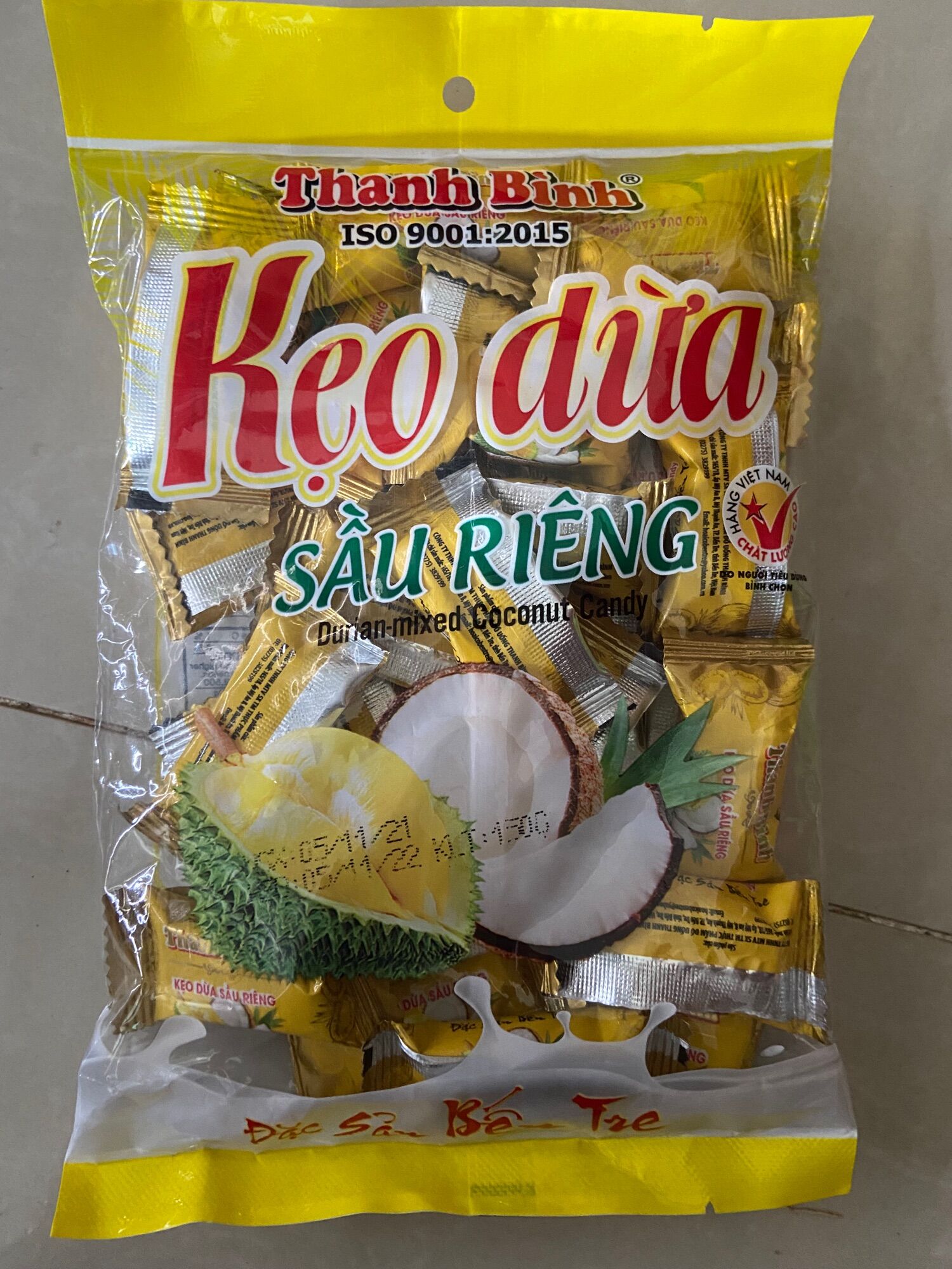 Kẹo dừa sầu riêng túi 150g