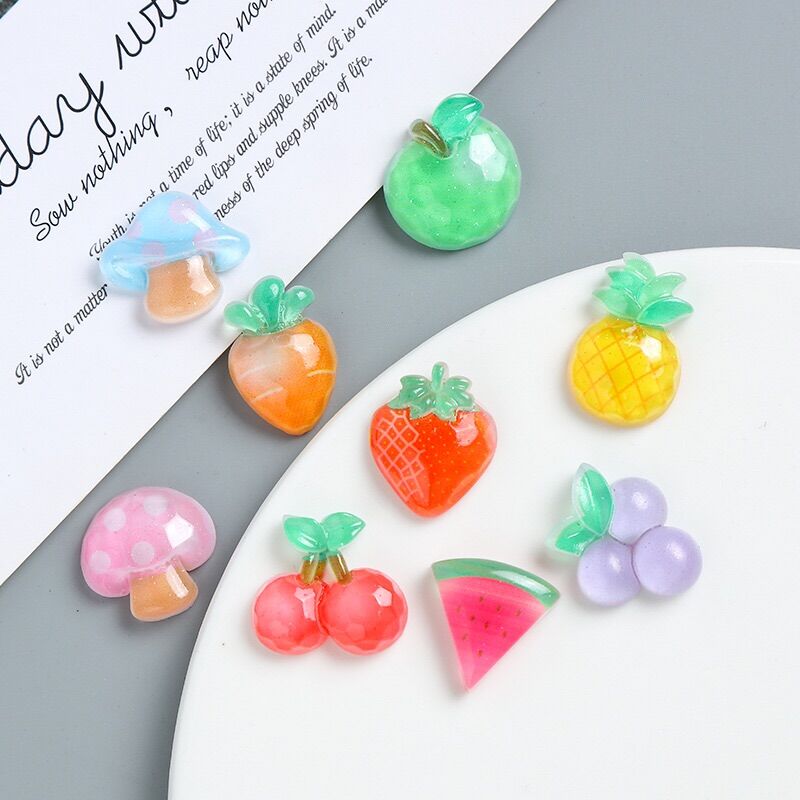 Set 10 charm hoa quả 10 mẫu lập thể siêu đẹp