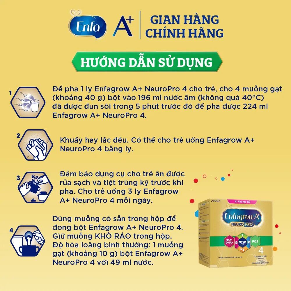 [Date 12/2023] Sữa bột Enfagrow 4 lon 1,7kg Vị k đổi