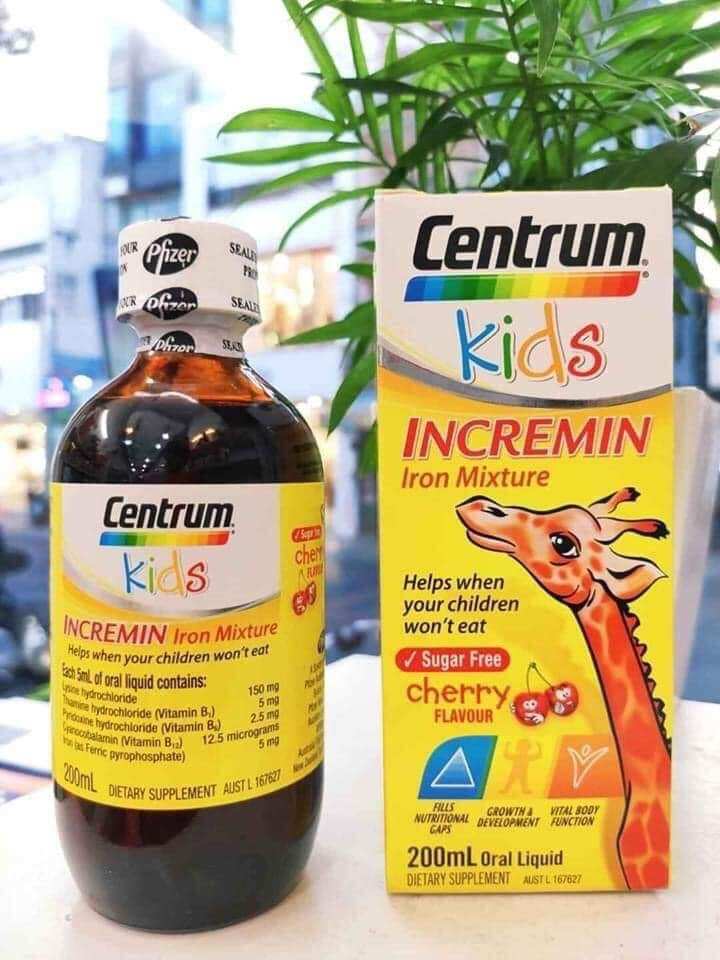 Siro Cho Trẻ Biếng Ăn Centrum Kids Incremin Iron Mixture Của Úc 200ml