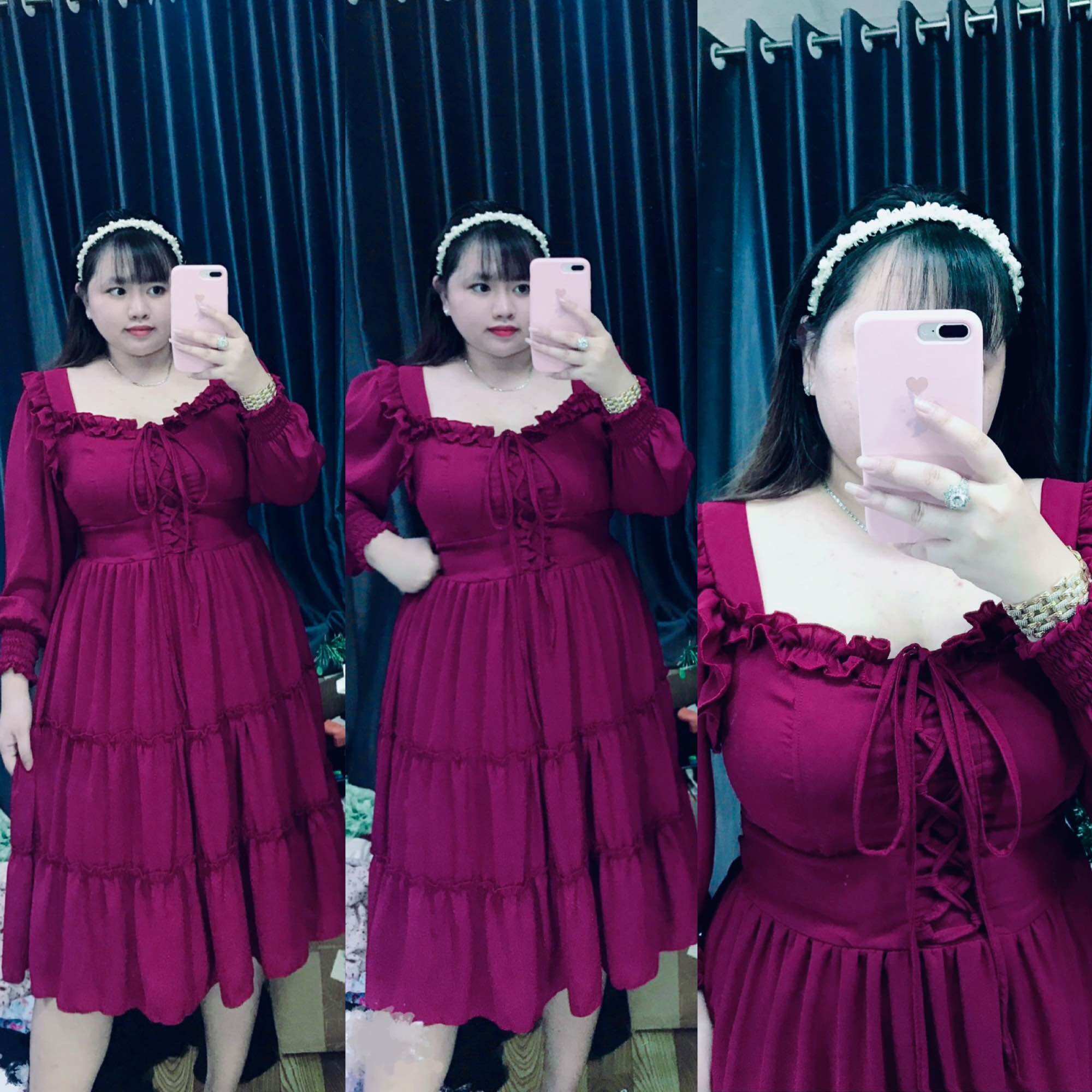 [Bigsize 60-85kg] Đầm đan dây