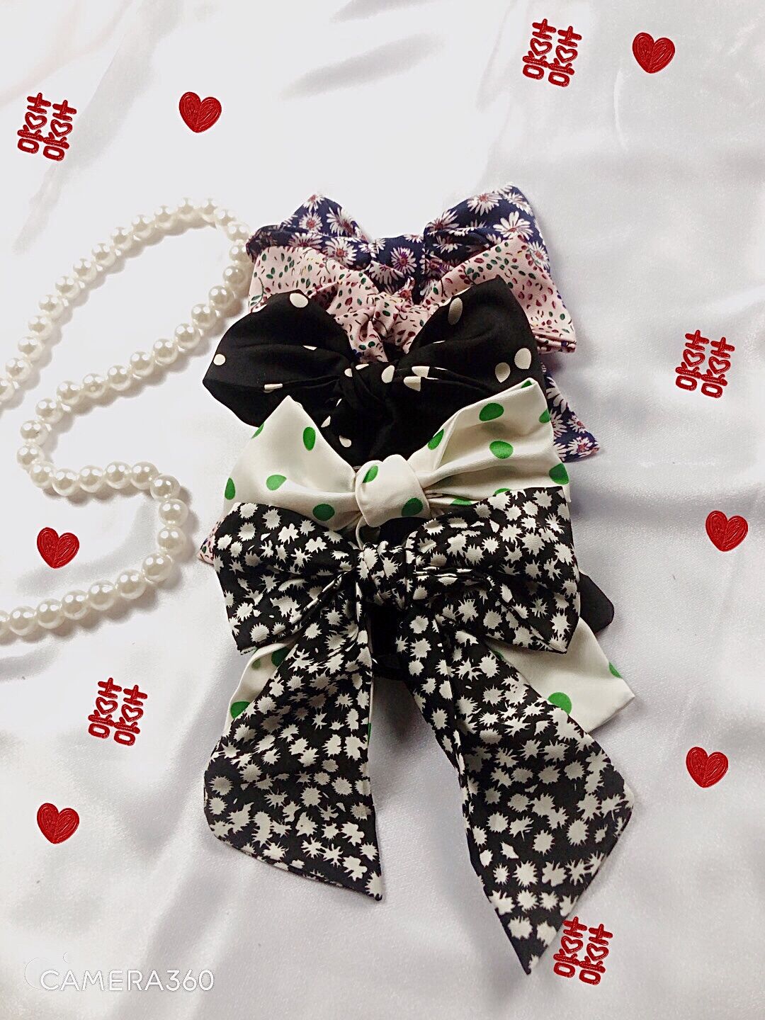 10 Dây Cột Tóc Vải hoa Ngẫu nhiên HandMade