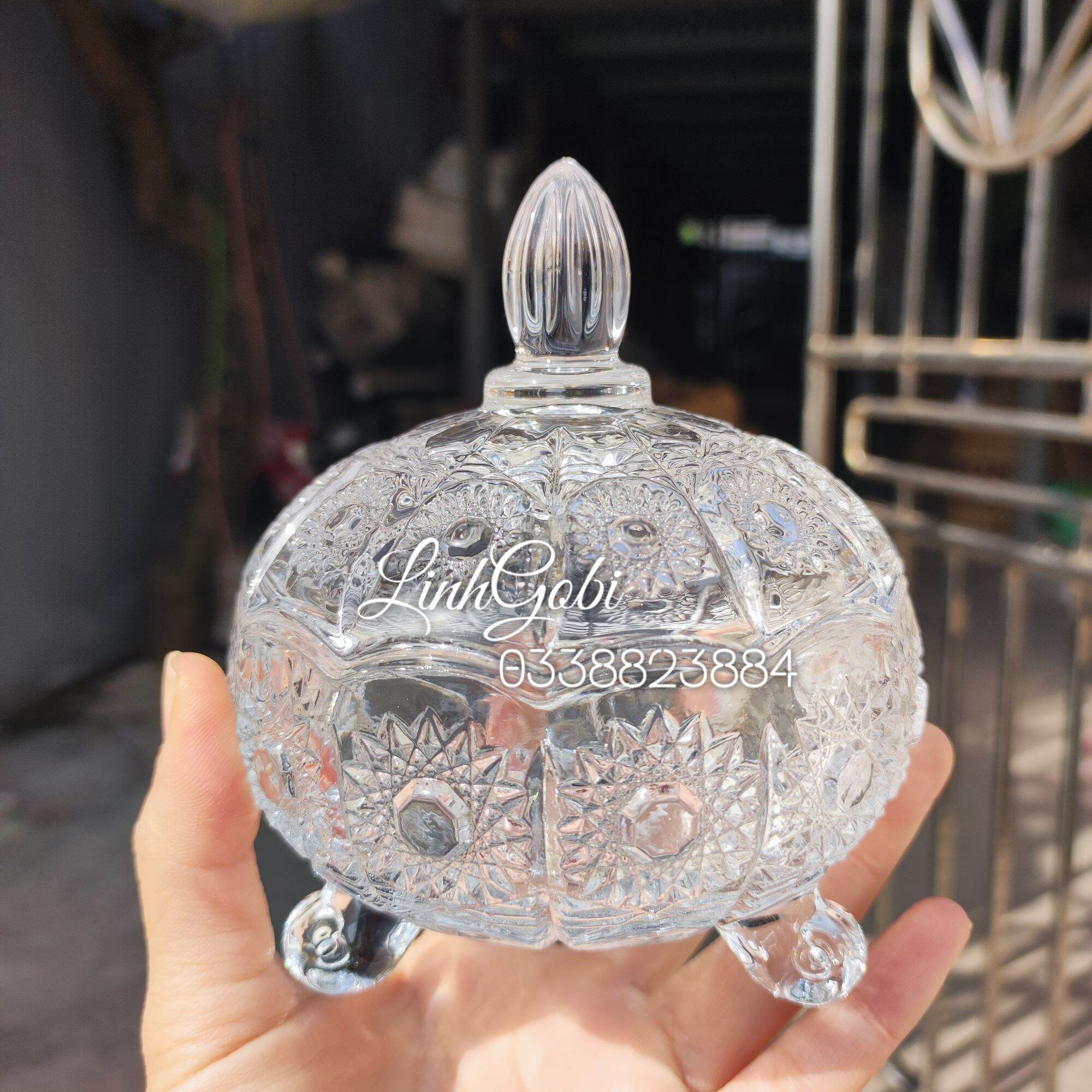Hũ  đựng mứt thủy tinh (13x11cm)