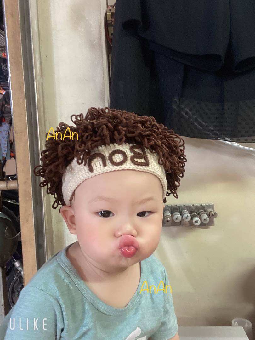 Mũ len tóc xù phong cách Hàn Quốc cho bé