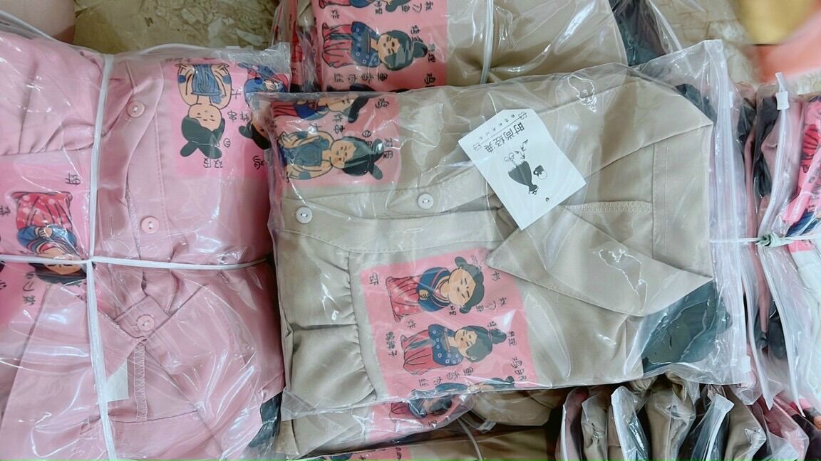 Sét áo sơmi lệch + quần lưng thun