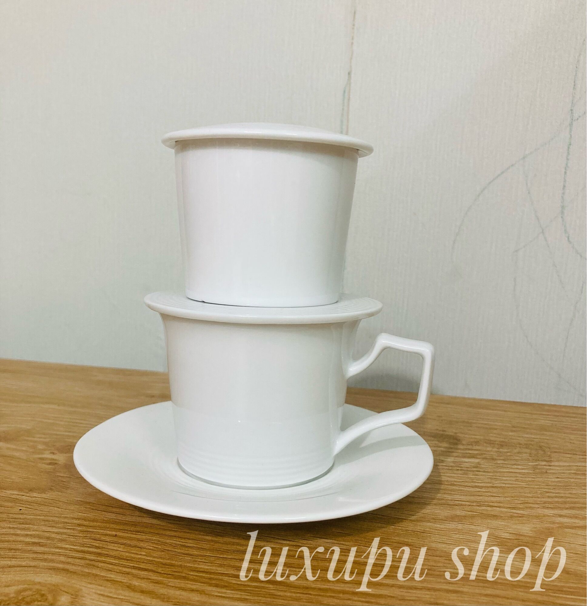 Bộ phin pha cà phê sứ Minh Long - Bộ phin sứ trắng pha cà phê