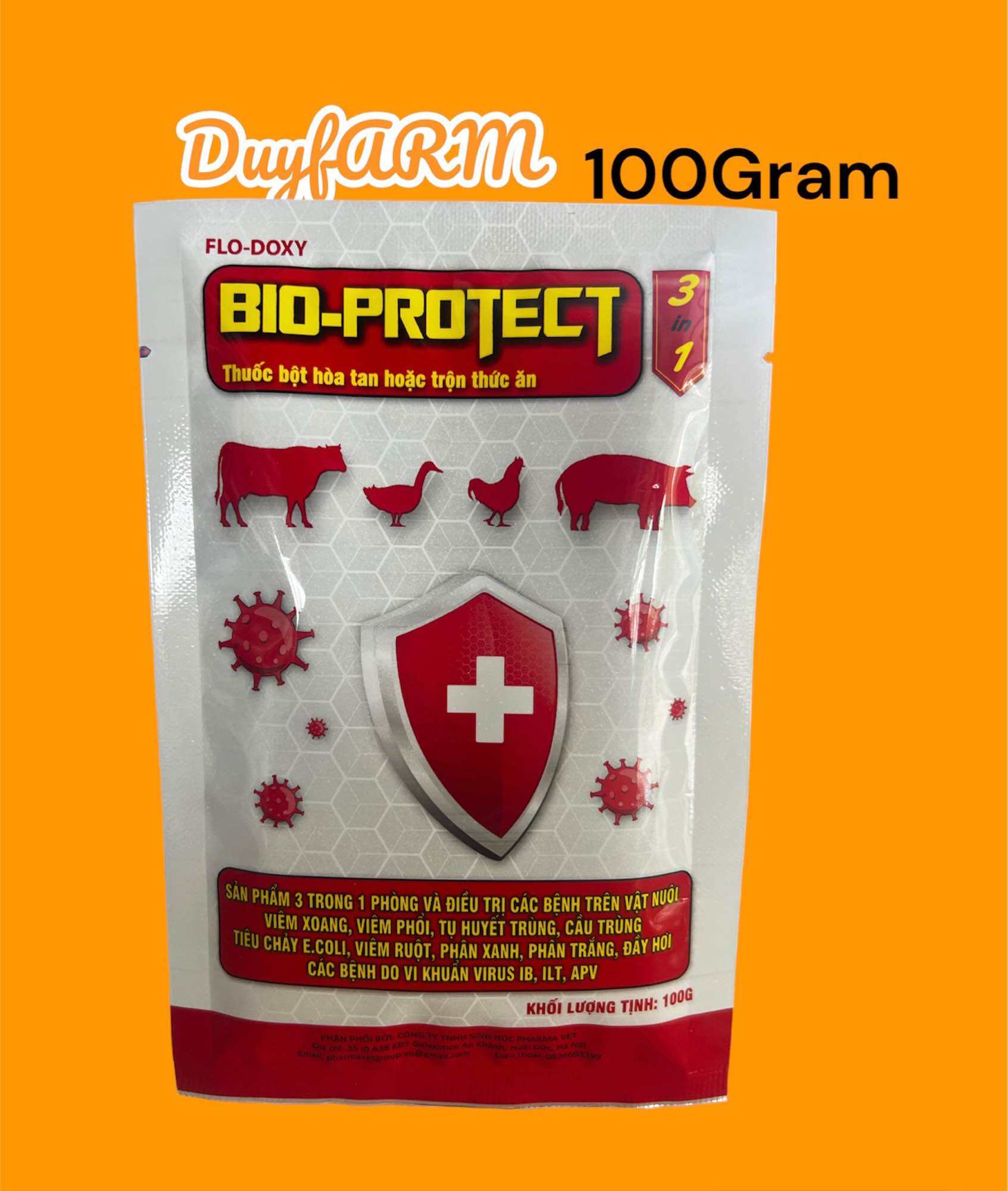 BIO-PROTECT CHO VẬT NUÔI gói 100g Giúp cho vật nuôi khoẻ mạnh