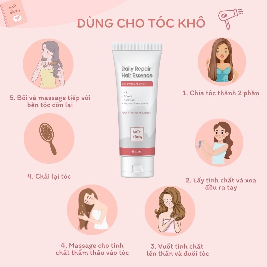 Dưỡng tóc Hair Diary dành cho tóc tẩy nhuộm