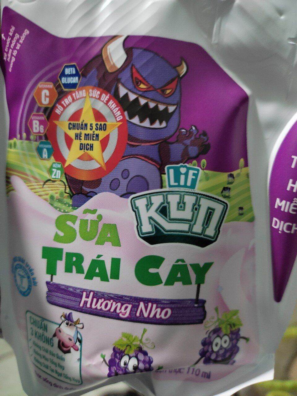 [HCM]Combo 8 túi sữa chua uống LiF Kun 110ml