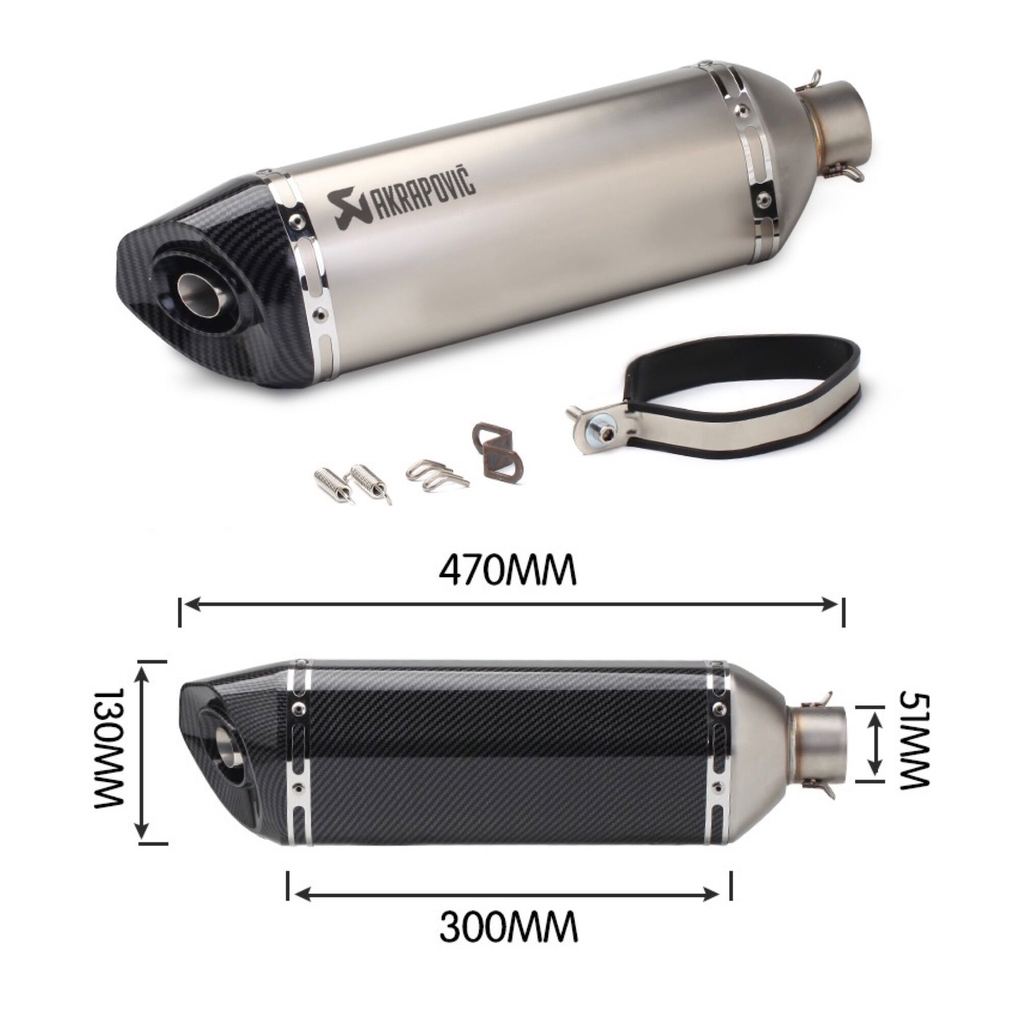 Pô Thể Thao Akrapovic 47cm Hàng nhập lon dầy