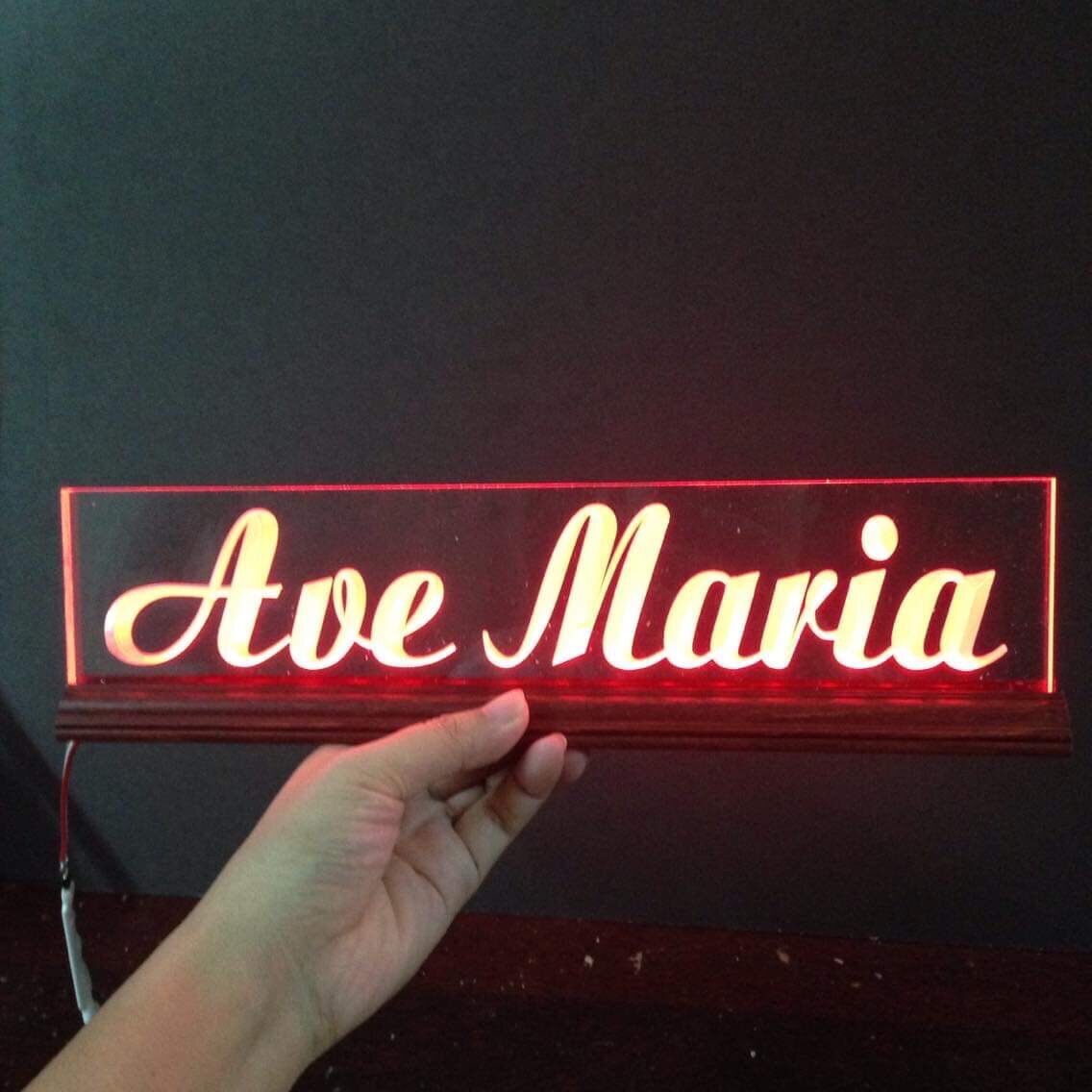 Chữ điện: Ave Maria ( 10x60cm ) để bàn