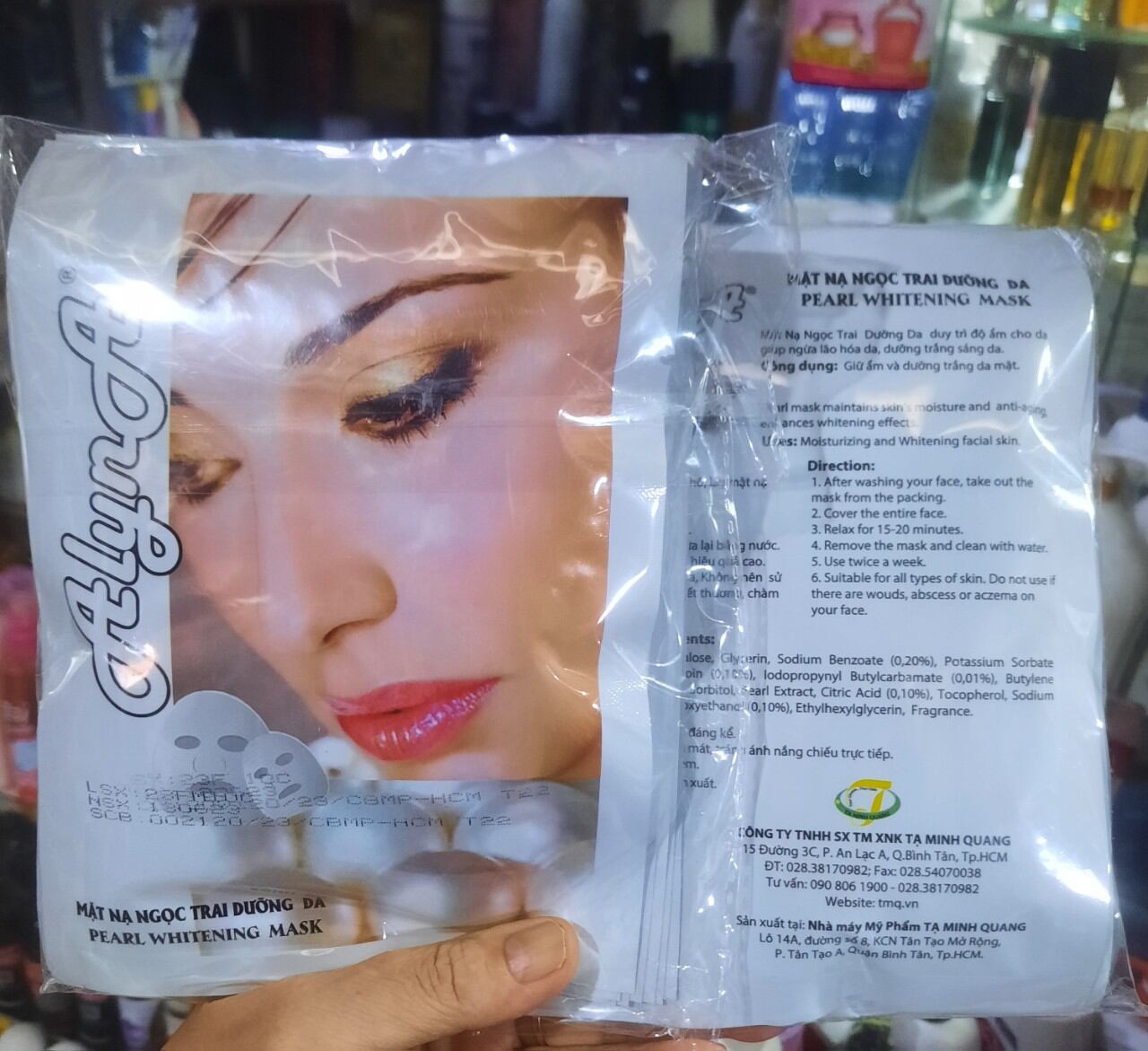 Mặt nạ dưỡng trắng da Ngọc Trai ALYNA (10 miếng)