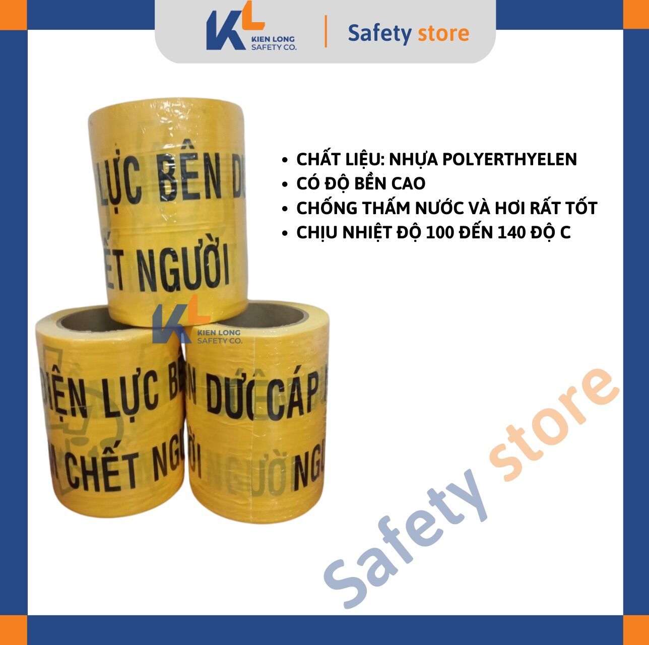 Băng cảnh báo cáp ngầm điện lực ( 1 cuộn 100m )