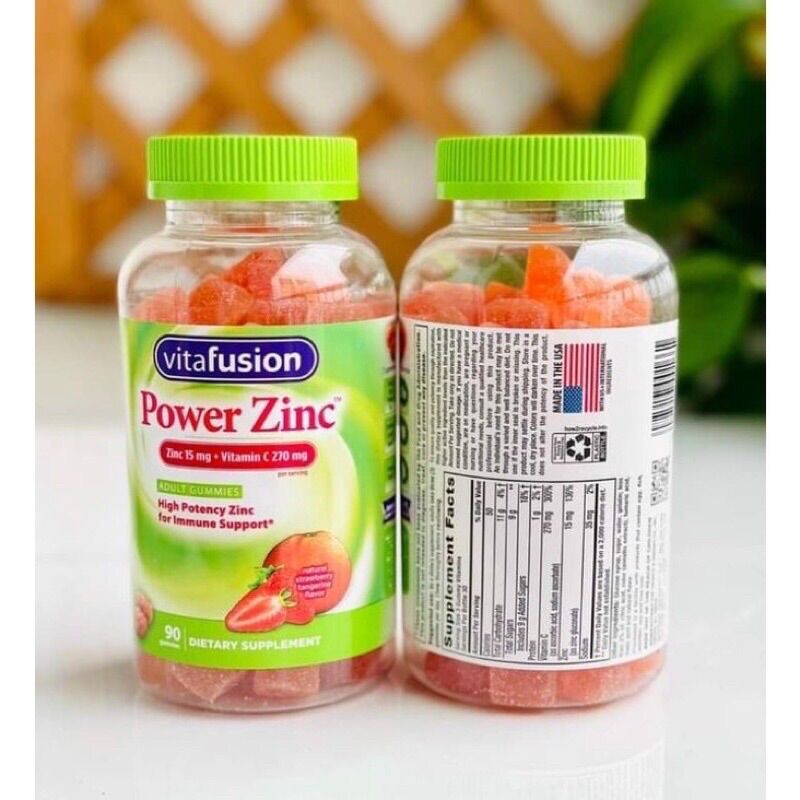 Kẹo dẻo bổ sung kẽm & vitamin C - Power Zinc Vitafusion Mỹ