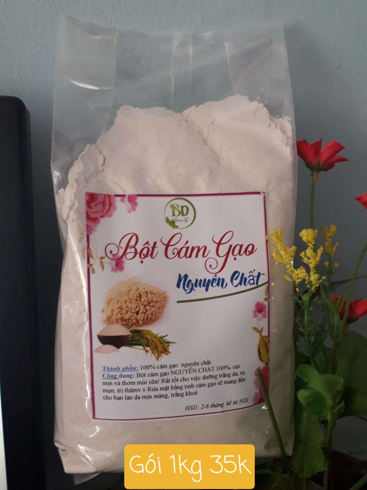 1kg Bột cám gạo nguyên chất thiên nhiên tắm trắng