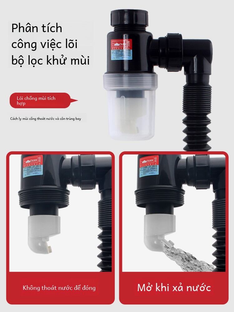 Wash Basin Downcomer Drain Pipe Pipe Washbasin Pool Odor Preventer Basin Hose Drain Cap Sets Silicone Channel