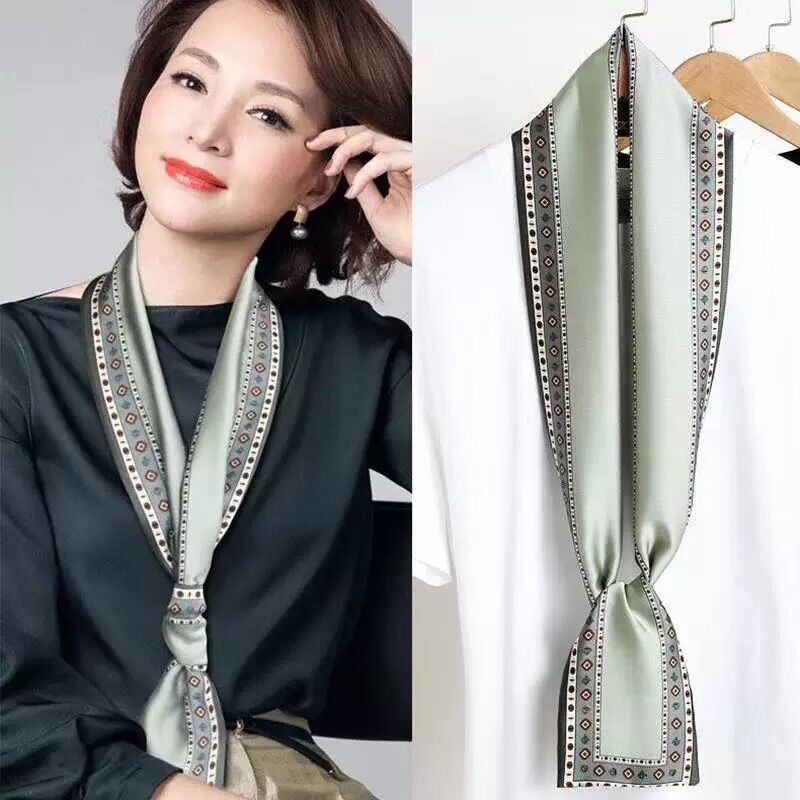 Khăn lụa thắt nơ công sở khăn quấn túi xách thời trang - Mã LUDA18
