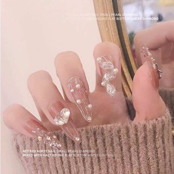 Khay ngọc nửa tròn mix đủ size trang trí móng