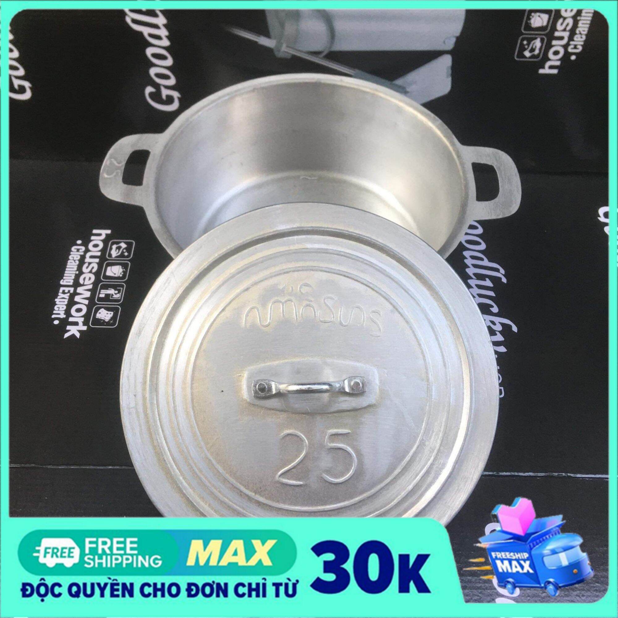 Nồi gang đúc cao cấp đường kính 25cm - đúc từ 100% hợp kim gang nguyên chất - an toàn sử dụng