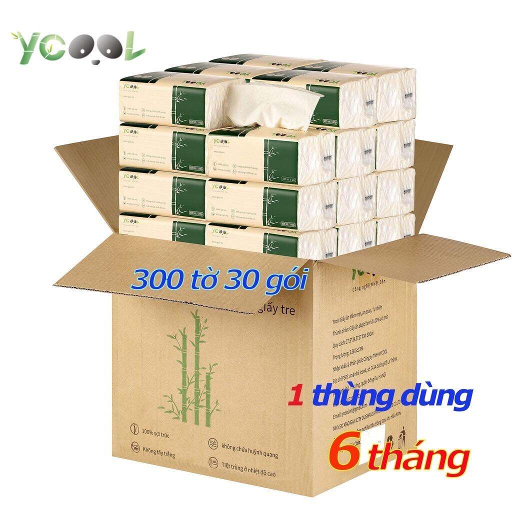 THÙNG GIẤY ĂN GẤU TRÚC YCOOL KHĂN GIẤY TRE SIÊU DAI, SIÊU MỀM