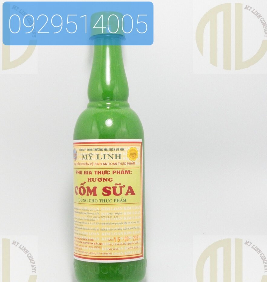 Hương cốm sữa chai 500ml ( Dùng trong ngành thực phẩm bánh,kẹo...)