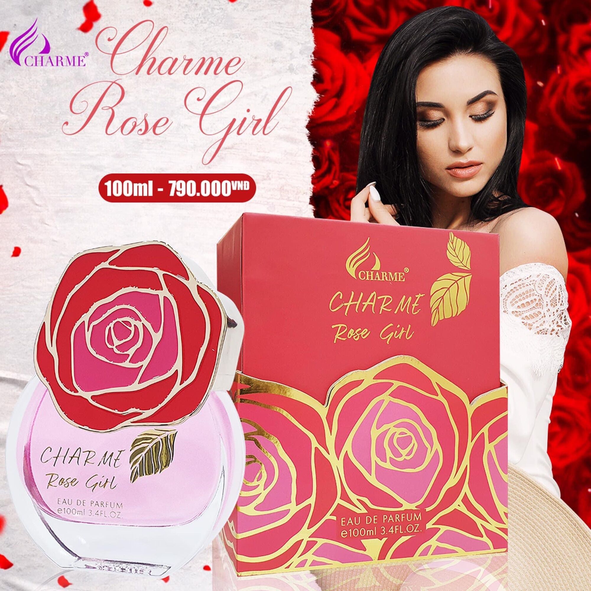 [HCM]Nước hoa nữ rose gril cha. rme 75ml (có túi )