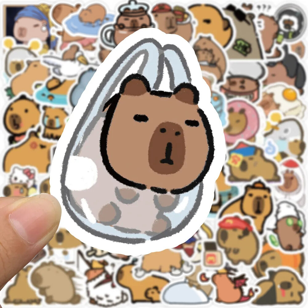 Hoạt Hình Dễ Thương Hình Capybara Dán Đề Can 10/30/50/100 Viên Bộ Cho Laptop Tủ Lạnh Notebook Ngộ Nghĩnh Chống Thấm Nước Trang Trí Đồ Chơi Trẻ Em